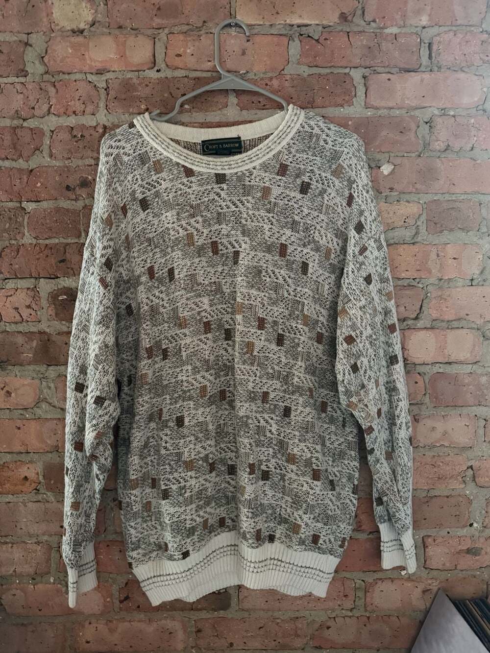 Vintage Croft & Barrow Made in Italy Textured Knit Grandpa Sweater XL